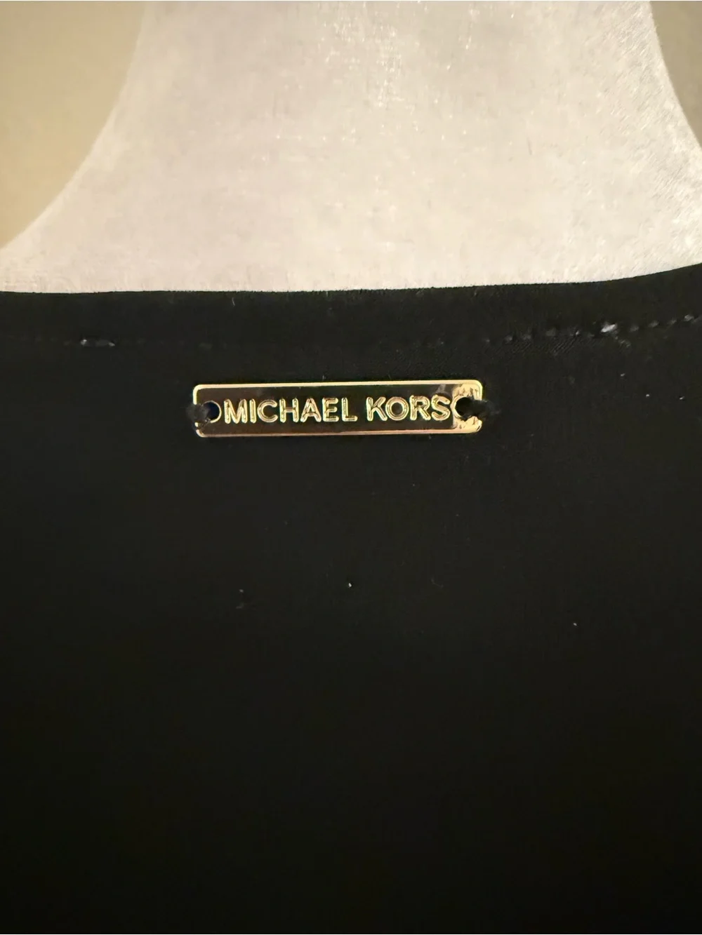 Michael Kors Black Wrap Midi Dress with Ring Detail
